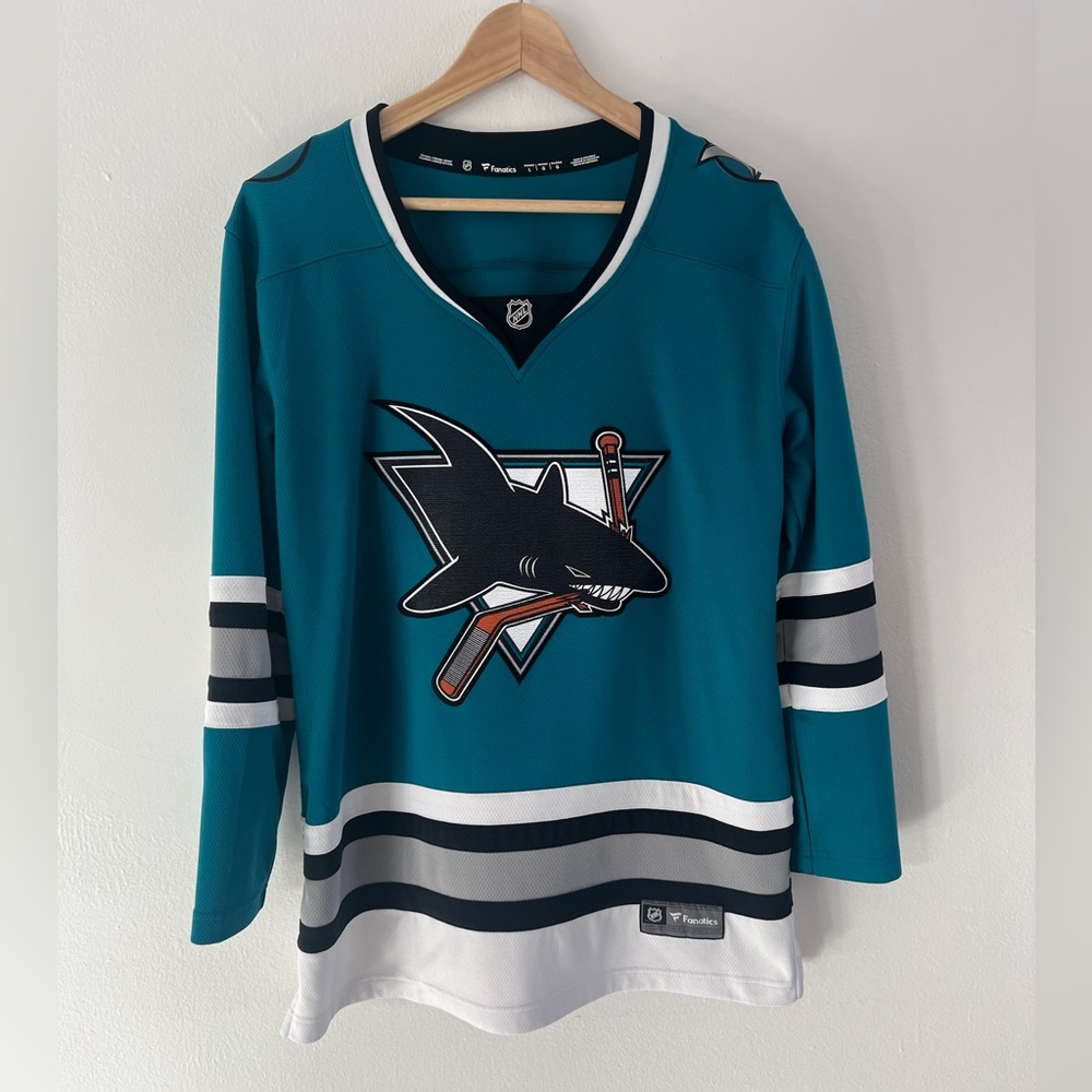 Fanatics NHL San Jose Sharks 30th Anniversary Heritage Blank Teal Replica Jersey